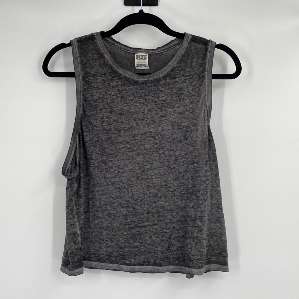 Pink Victorias Secret Grey Burn Out Sleeveless Muscle Top